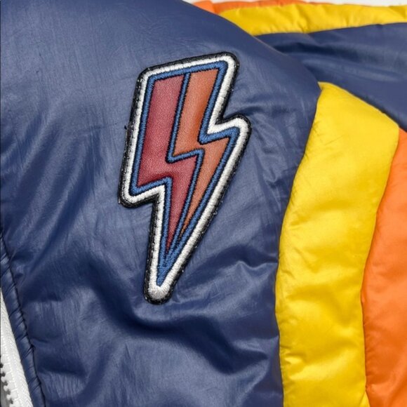 Mother The High Flyer Zip front puffer jacket in bold tricks retro 70s hippie Sm - Picture 13 of 16